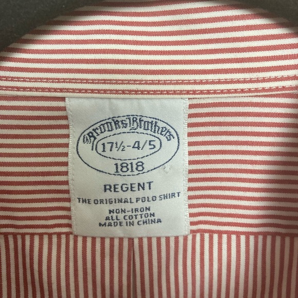 Brooks Brothers Regent red striped long sleeve button down dress shirt. 17.5 - Picture 3 of 4